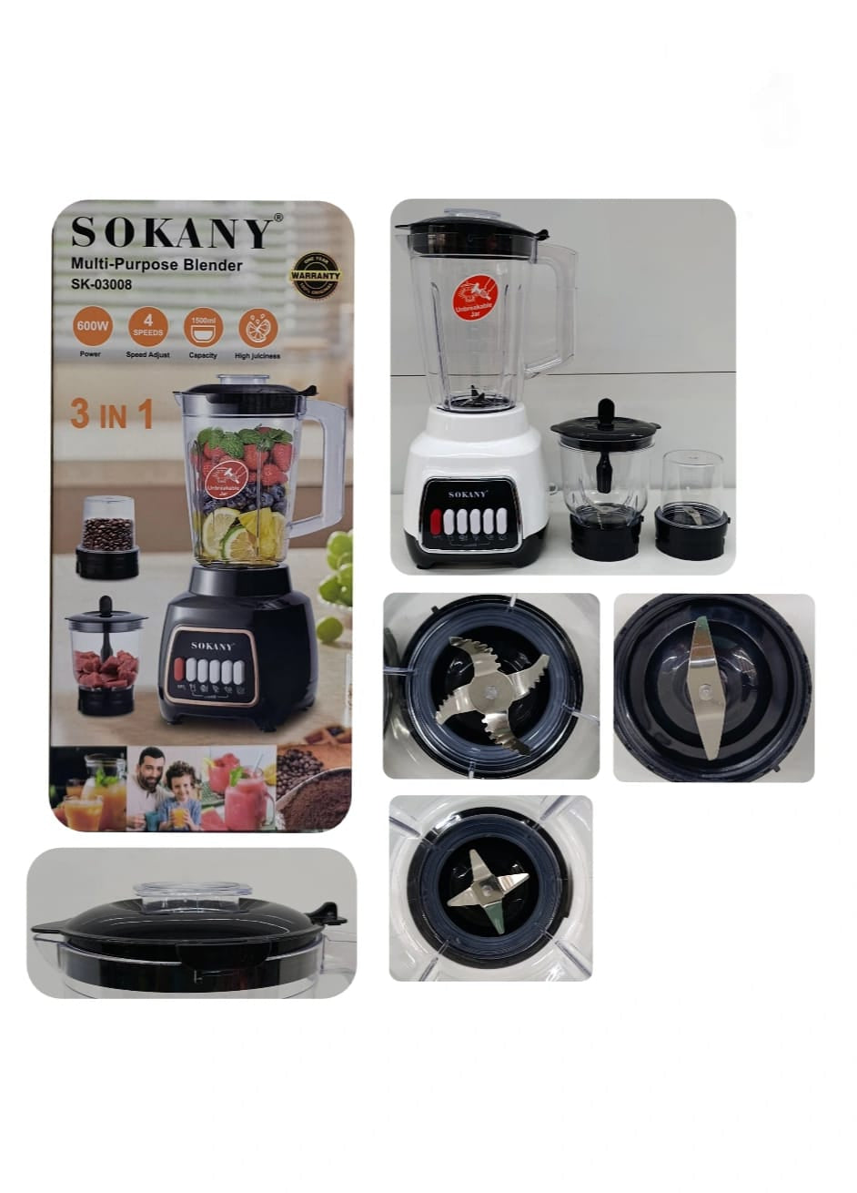 licuadora multiuso 3 en 1 /SK-03008/ /600W/