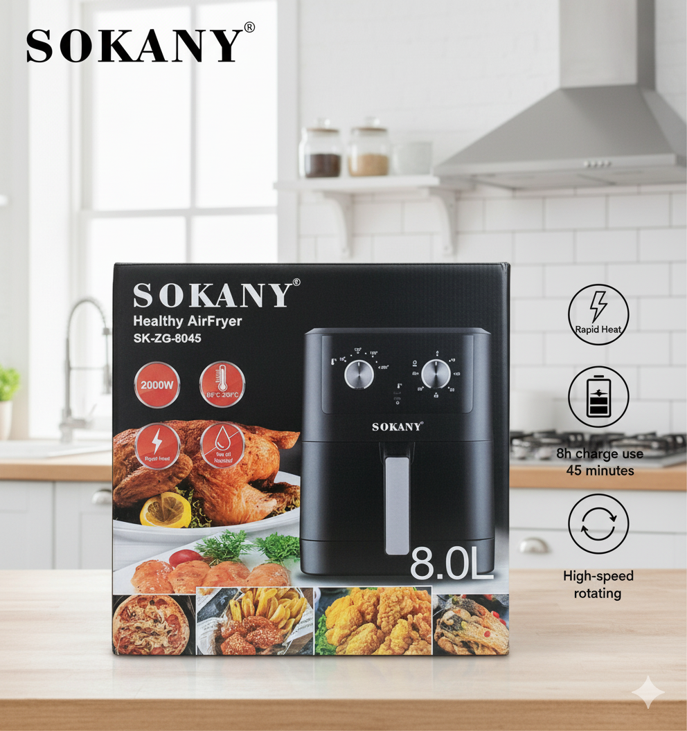 Freidora de Aire Sokany SK-10053 con Control Digital | Sokany Costa Rica