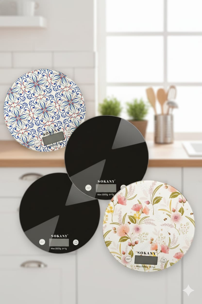 Báscula Digital SK-19023 — Precisión con un toque de estilo floral
