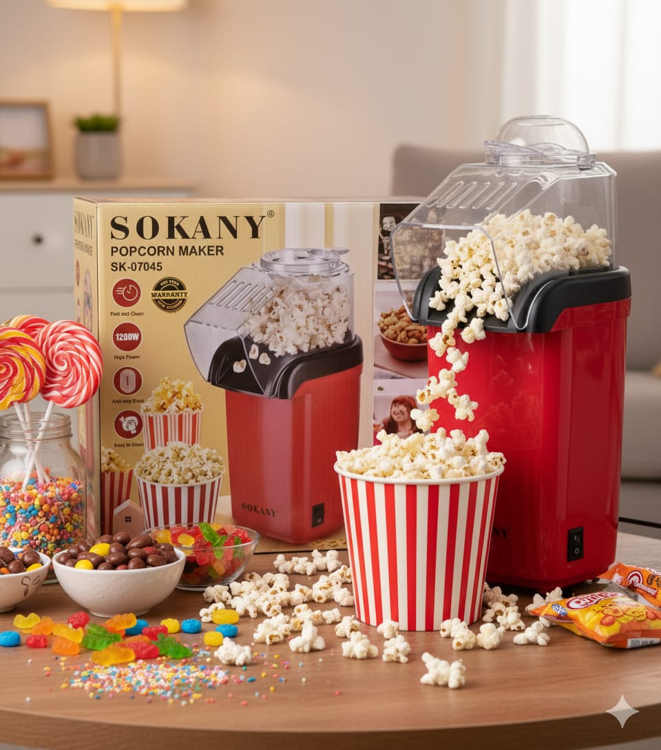 Máquina de Palomitas |SK-07045| Rápida|práctica | perfecta para cualquier ocasión| 1200w|