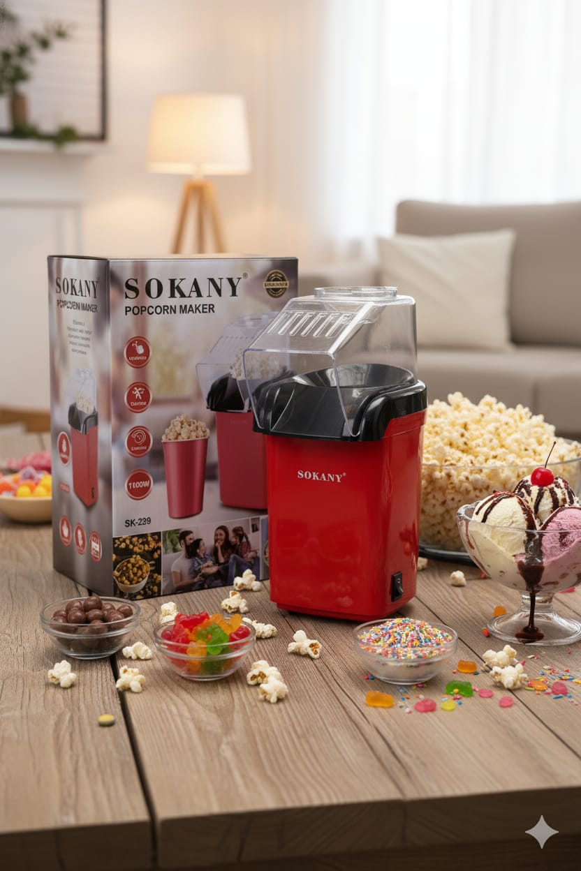 Máquina de Palomitas |SK-299| Rápida| potente| lista en minutos| 1100w|