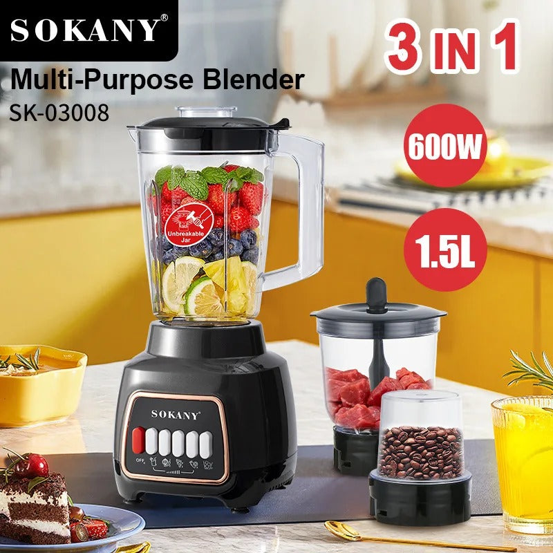licuadora multiuso 3 en 1 /SK-03008/ /600W/