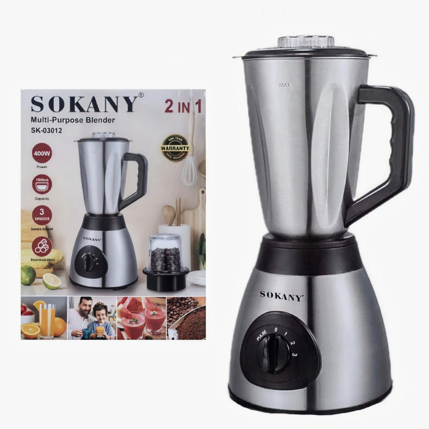licuadora multiuso  1.5L,2 en 1 /SK-03012/ /400W/
