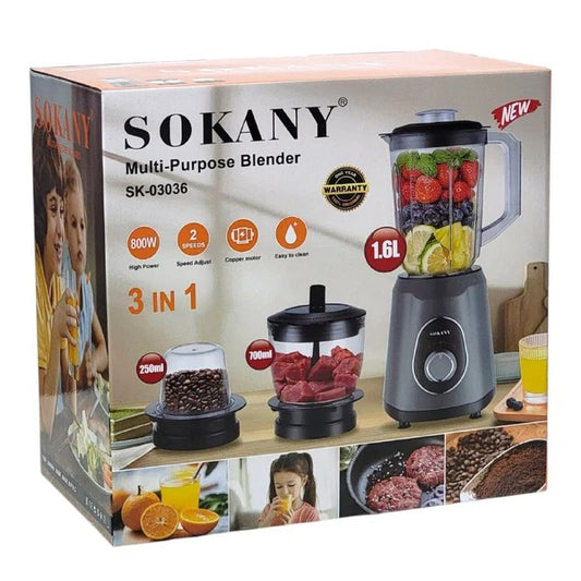 licuadora multiuso 1.6L, 3 en 1 /SK-03036/ /800W/