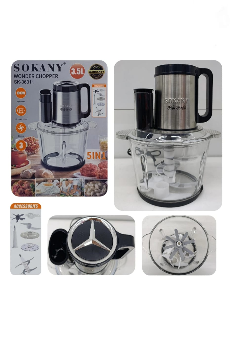 procesador de alimentos 5 EN 1 /3.5L/  /SK-06011/  /1000W/