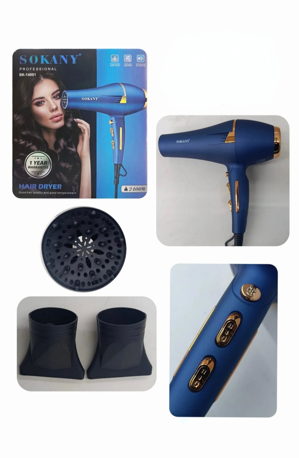 secadora de pelo sk-14001 (2400w)