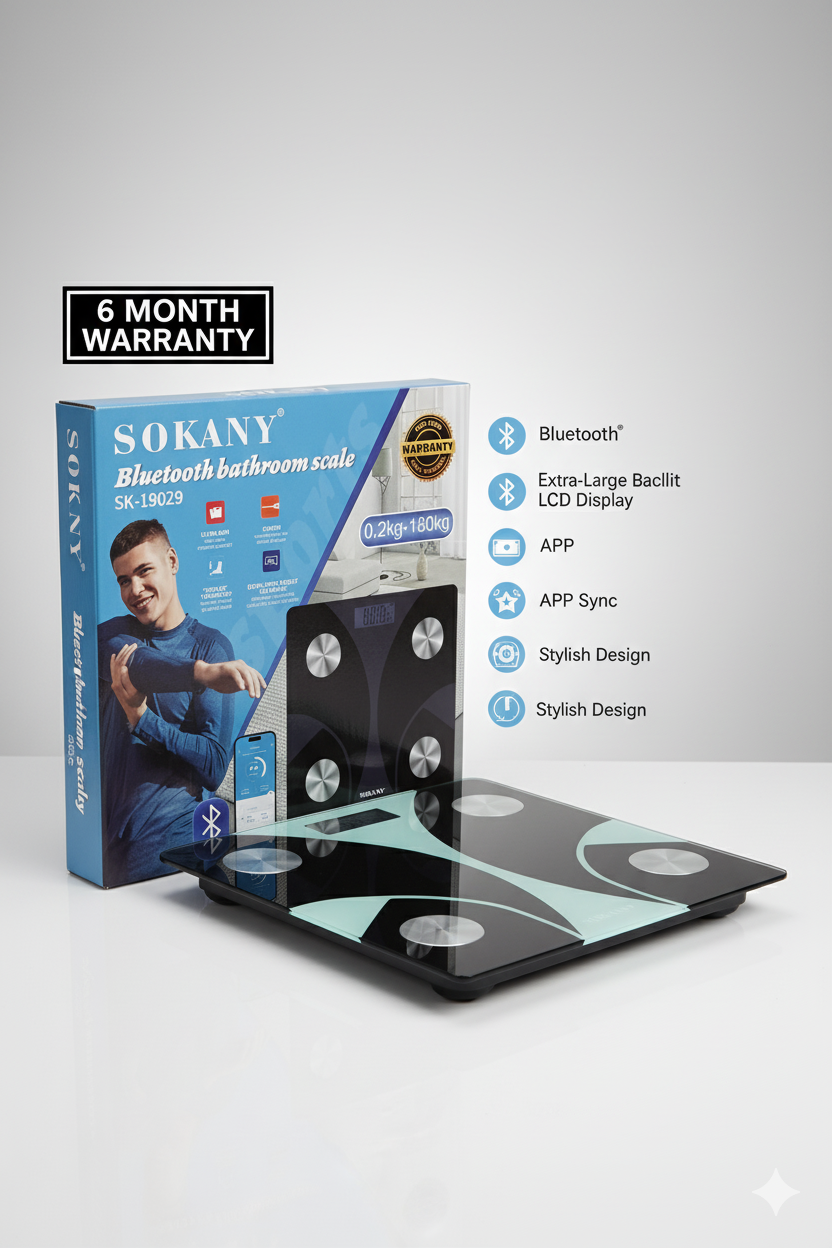 Báscula Personal | SK-19029| Precisión| tecnología| estilo en un solo equipo| bluetooth |