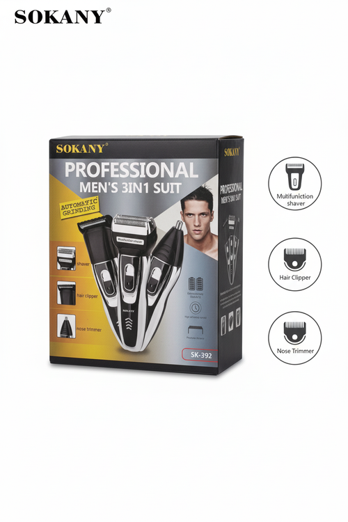 Afeitadora Profesional| 3 en 1 |SK-392 |Versatilidad| precisión| potencia|