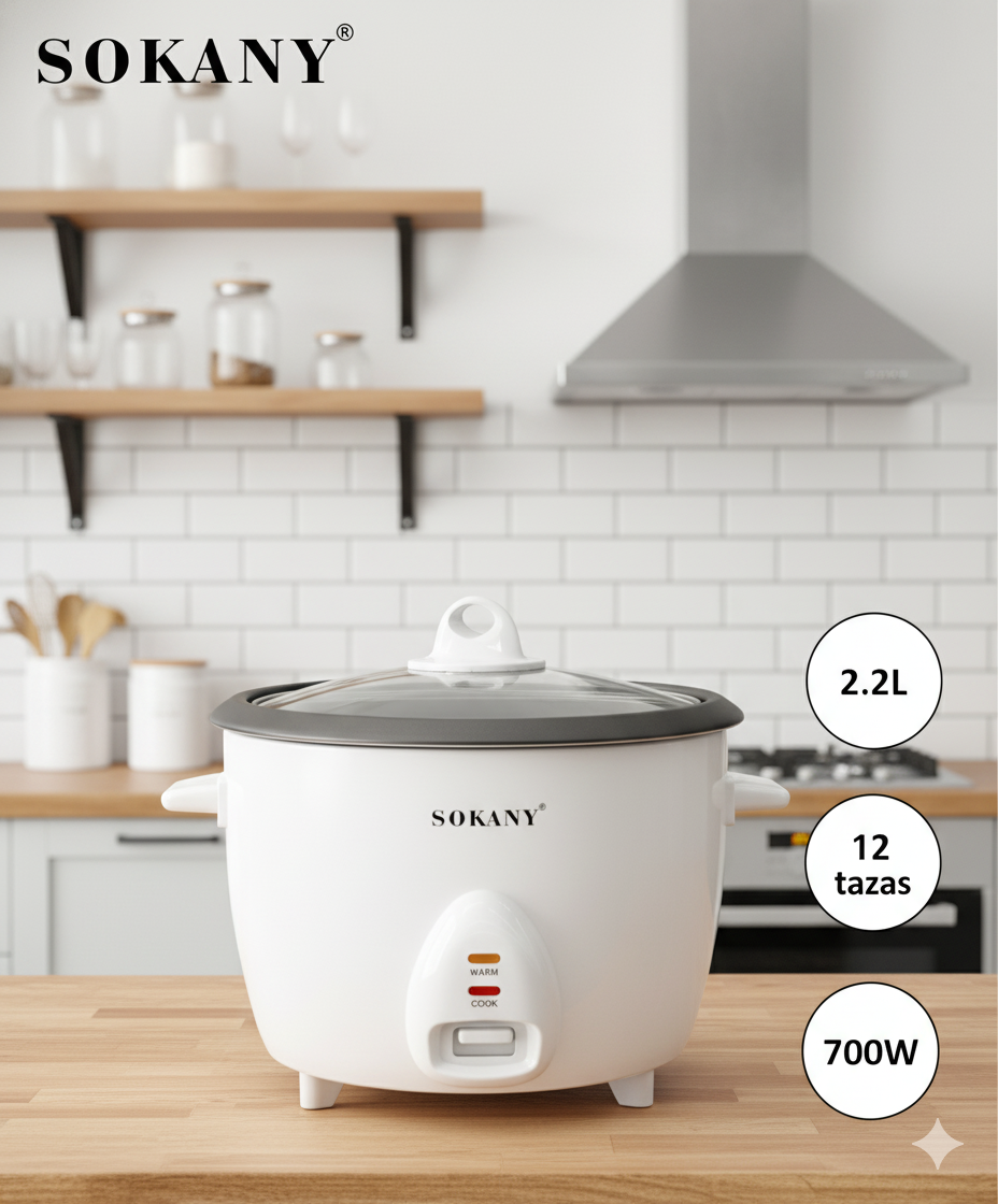 Arrocera SK-07059 |Capacidad| rapidez | resistencia| 900w| 2.2 litros| 12 tazas|