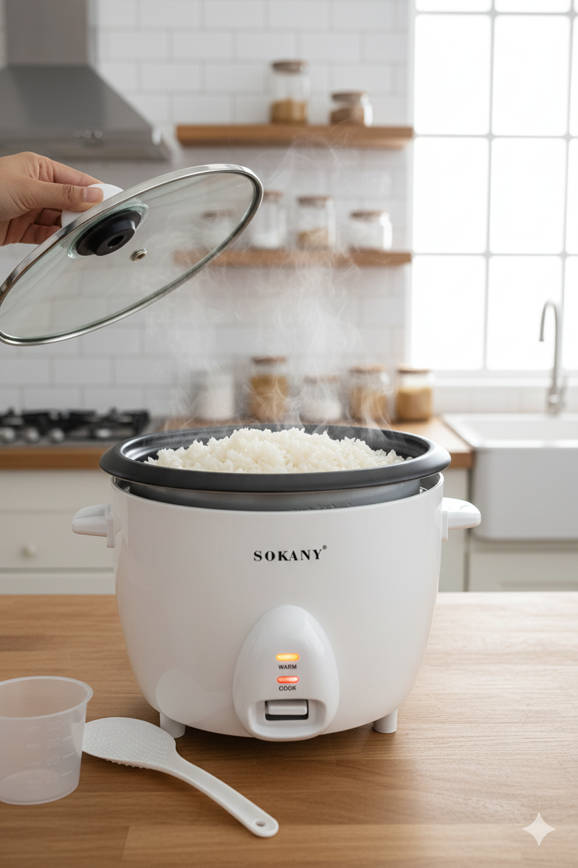 Arrocera |SK-07058| Cocción rápida| tamaño ideal| diseño resistente| 700w| 10 tazas|