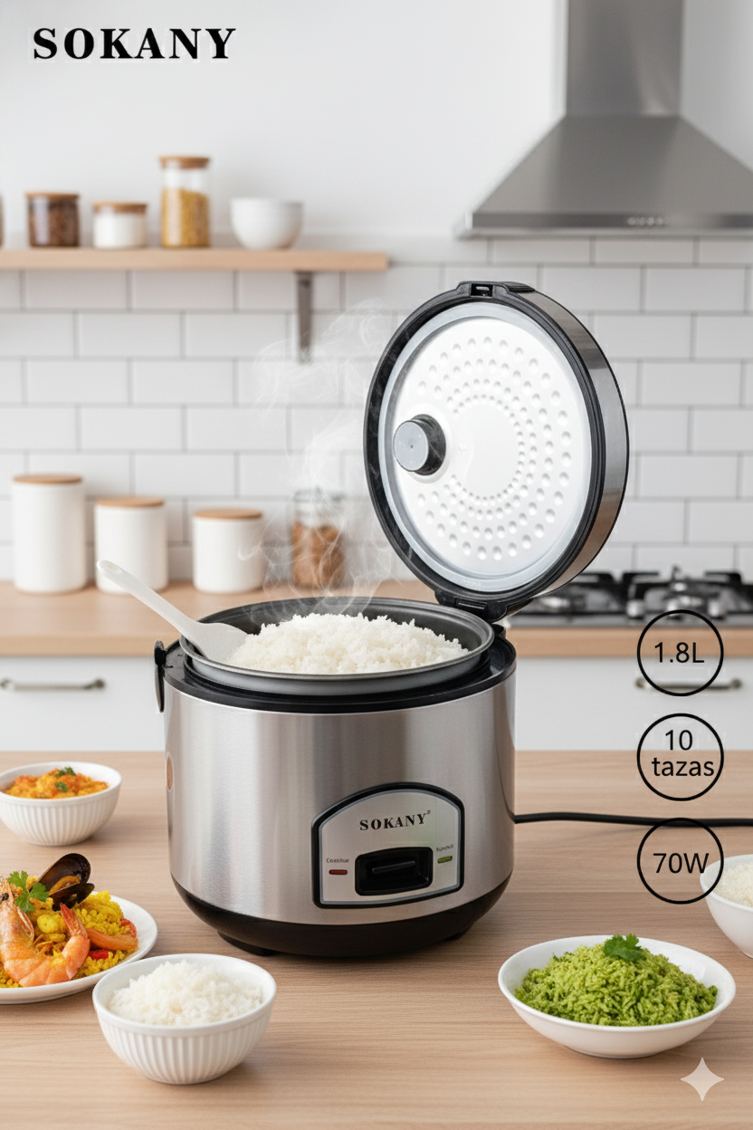 Arrocera| SK-07056 |Práctica| segura| diseñada para durar| 700w| 10 tazas|