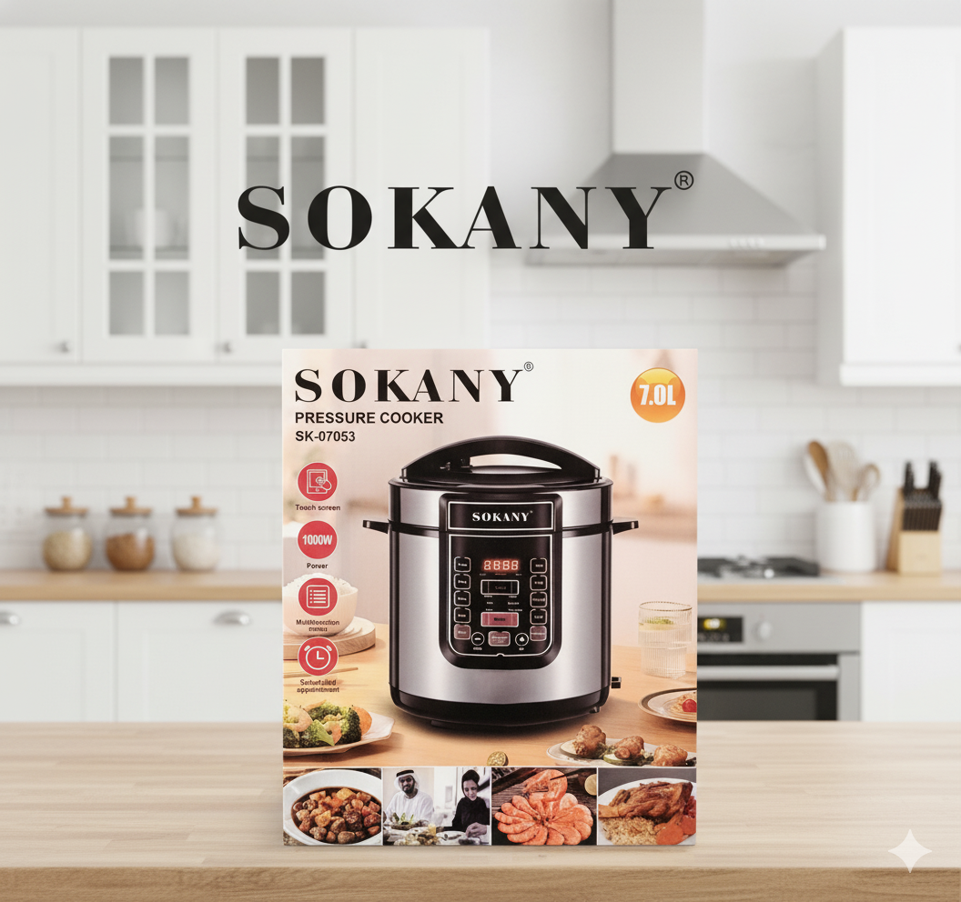 Olla de Presión Multiuso | SK-07053 |Potente|versátil |gran capacidad| 1000w | 7 litros|