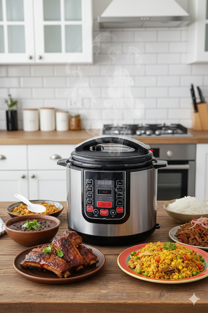 Olla de Presión Multiuso | SK-07053 |Potente|versátil |gran capacidad| 1000w | 7 litros|