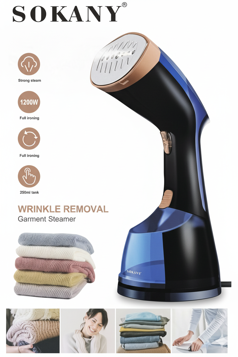 Plancha de Vapor Portátil Sokany | SK-3080| 1200w| 250ml|