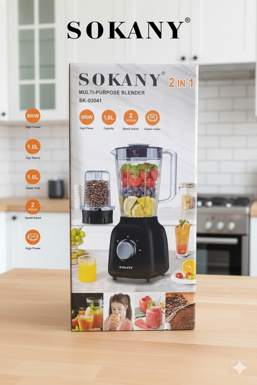 Licuadora Sokany| SK-03041| 1.6 litros | 500w |