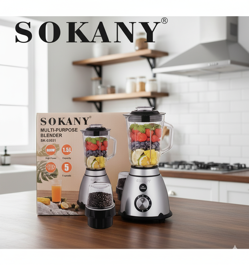 Licuadora Sokany| SK-03031| 800w| 1.5litro |