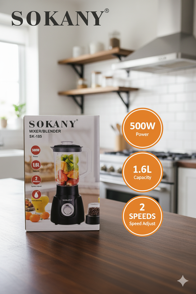 Licuadora Sokany |SK-185| 500w| 1.6L |