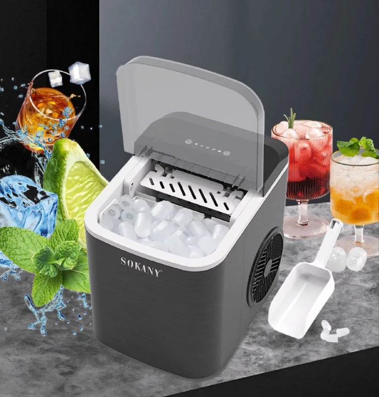 Máquina Trituradora de Hielo Sokany | Dos Tamaños de Cubitos | Función de Autolimpieza | Sokany Costa Rica