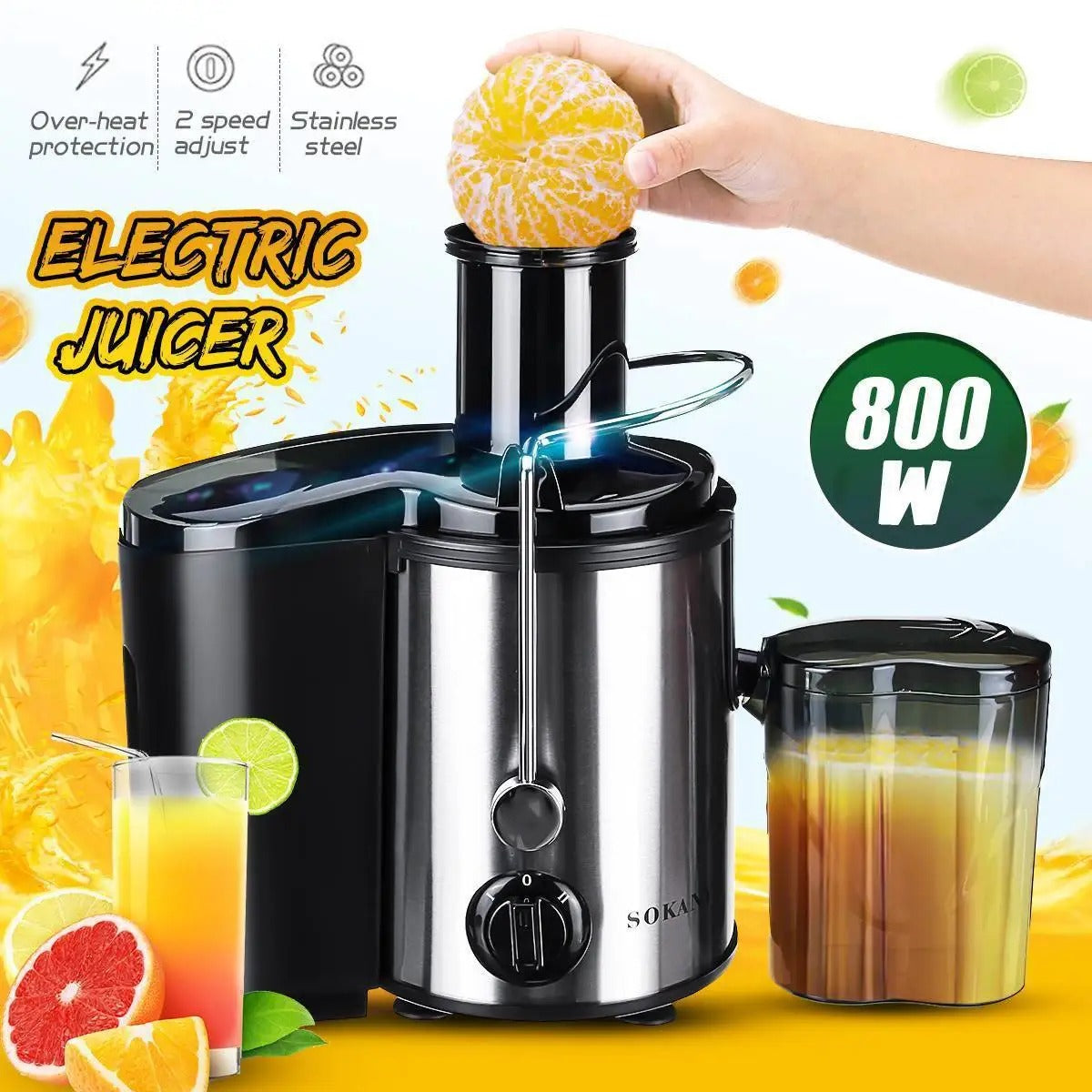 extractor de jugo sk-4000 (800w)