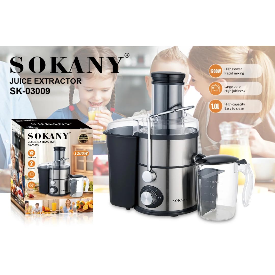 Extractor de Jugo Sokany SK-03009 | 1200W Eléctrico | Sokany Costa Rica