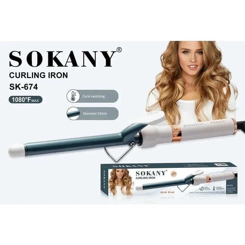 Rizador de Cabello Sokany SK-674 | 110V | Barril Profesional de Calor Rápido | Sokany Costa Rica