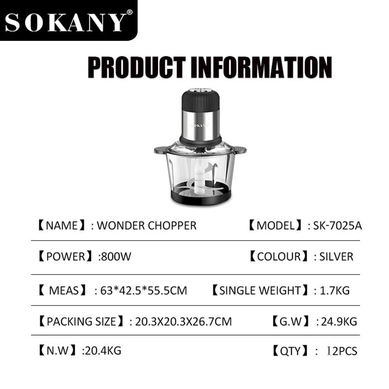 procesador de alimentos 2.0L /SK-7025A/ /800W/
