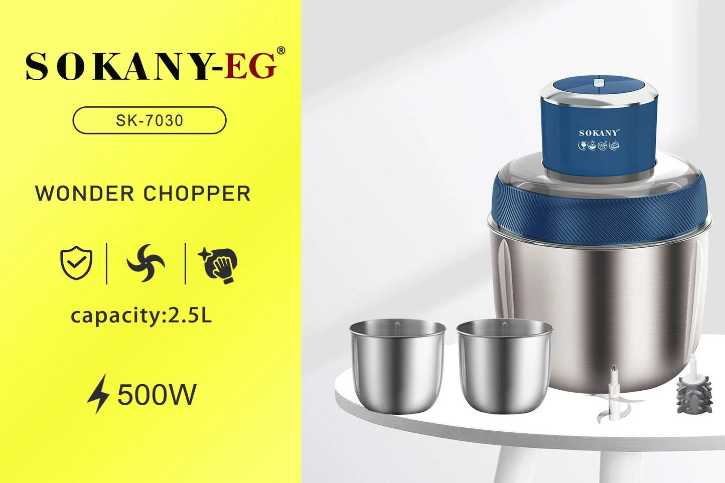procesador de alimentos 3 EN 1 / 2.5L/  /SK-7030/ /500W/