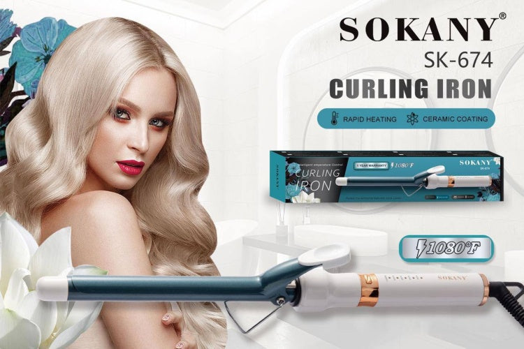 Rizador de Cabello Sokany SK-674 | 110V | Barril Profesional de Calor Rápido | Sokany Costa Rica