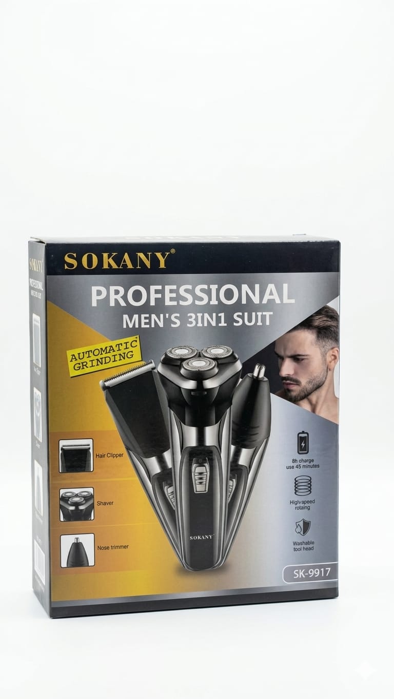 Máquina de Afeitado y Corte Multifuncional Sokany SK-9917 (3 en 1) | Sokany Costa Rica