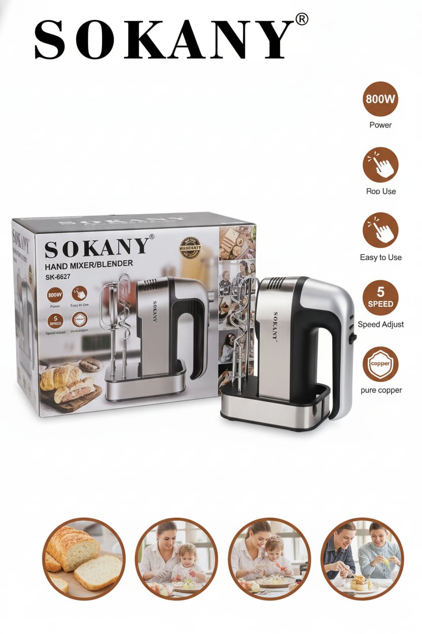 Batidora con Base| SK-6627| Potencia| estilo| control en cada mezcla|
