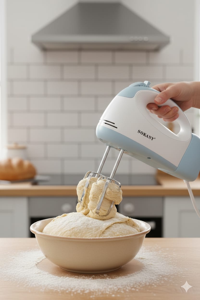 Batidora con Base Celeste| SK-6625| Potencia compacta| control total| 300W|