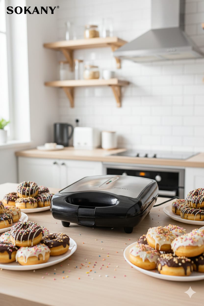 Máquina de Donas Sokany |SK-821| 1400w| Antiadherente|