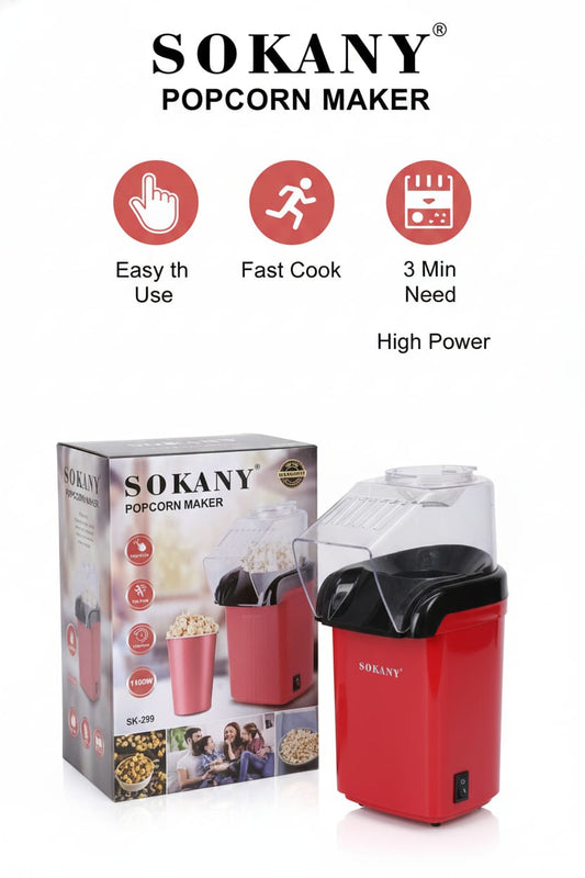 Máquina de Palomitas |SK-299| Rápida| potente| lista en minutos| 1100w|