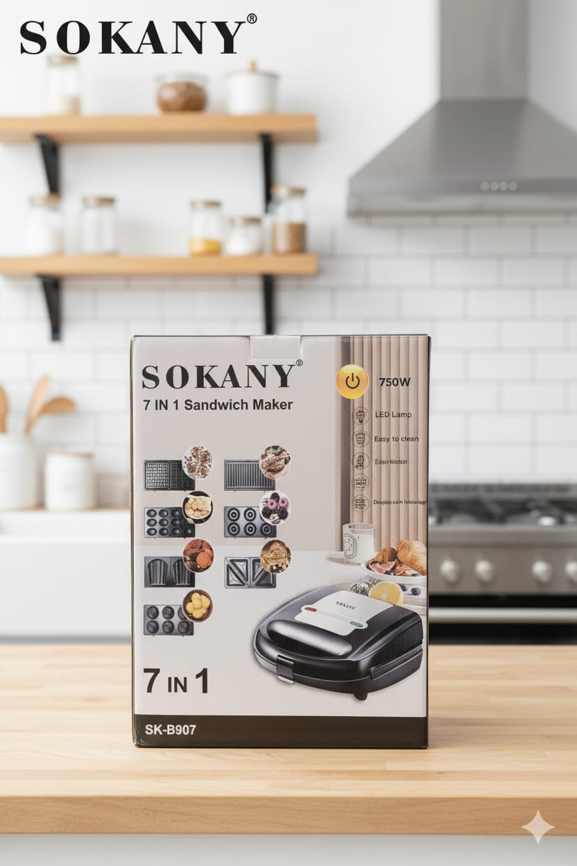 Sandwichera| 7 en 1 | SK-B907| Versatilidad total en tu cocina | 750w |