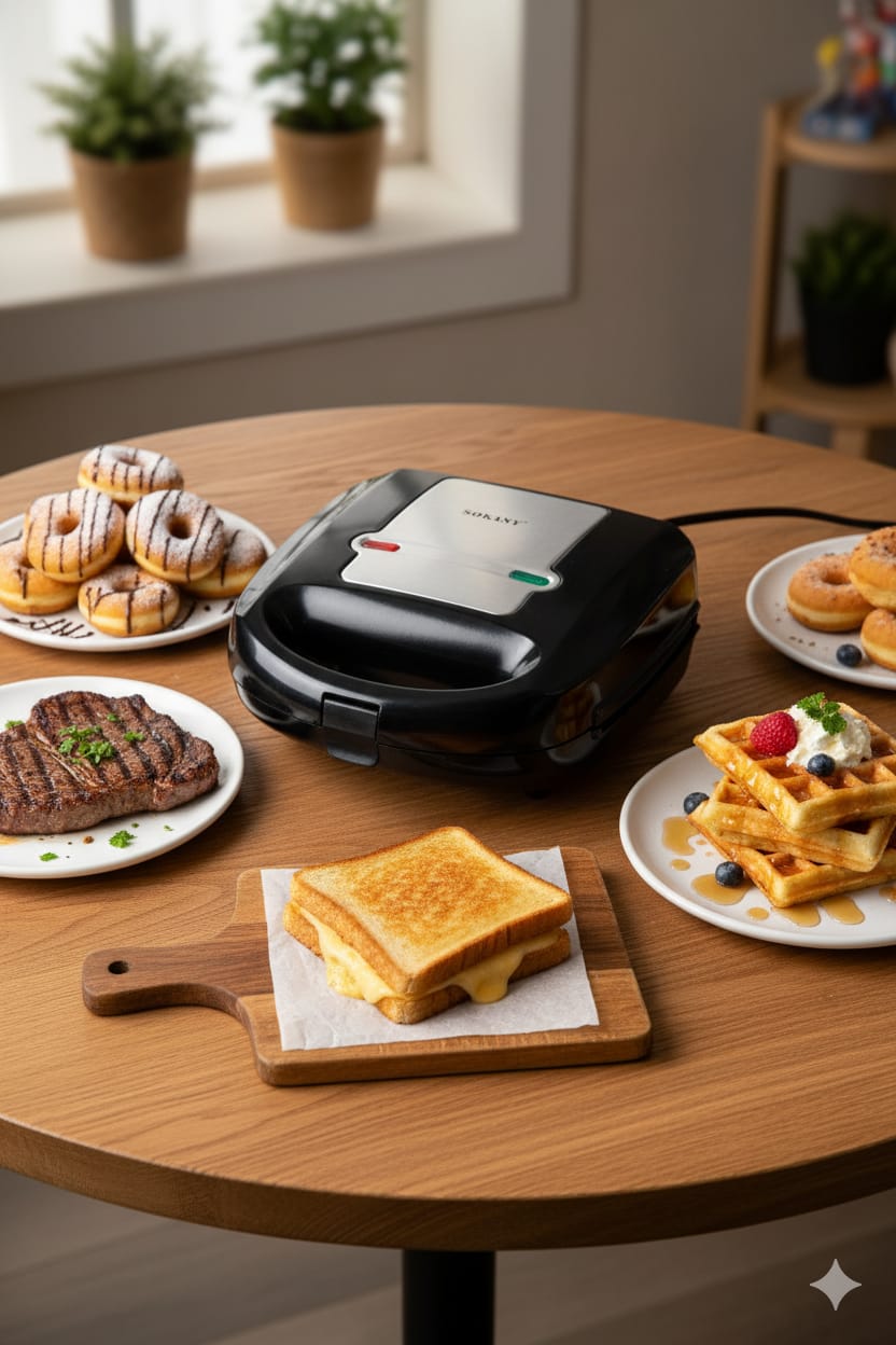 Sandwichera| 7 en 1 | SK-B907| Versatilidad total en tu cocina | 750w |