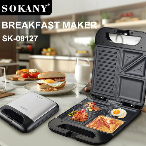 Estación de Desayuno Sokany SK-08127 | 3 en 1 1400W | Tostador, Horno y Cafetera | Sokany Costa Rica